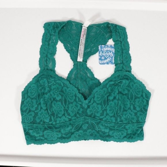 NWT Free People Galloon Racerback Bralette in Green - Picture 2 of 6